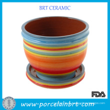 Pote de jardín de porcelana de cerámica pintada de colores